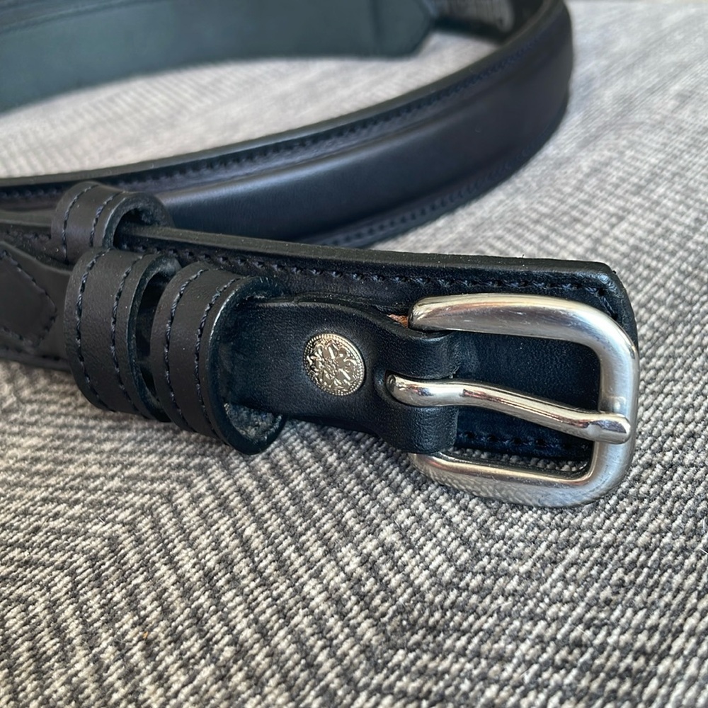 GINGERICH Leather black belt made in USA size 44